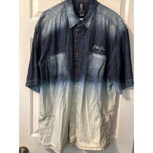 Phat Farm Jean Jacket Men's Blue [Size XL] Baggy Denim Heavy RN 99577